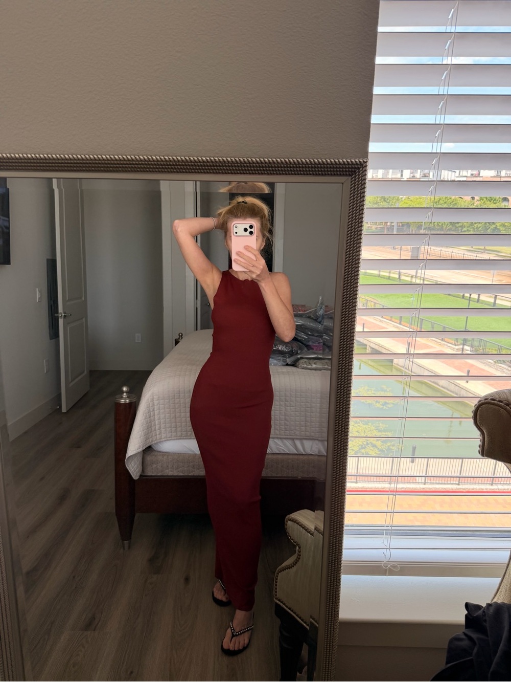 WeWoreWhat Sleeveless Burgundy Maxi Dress